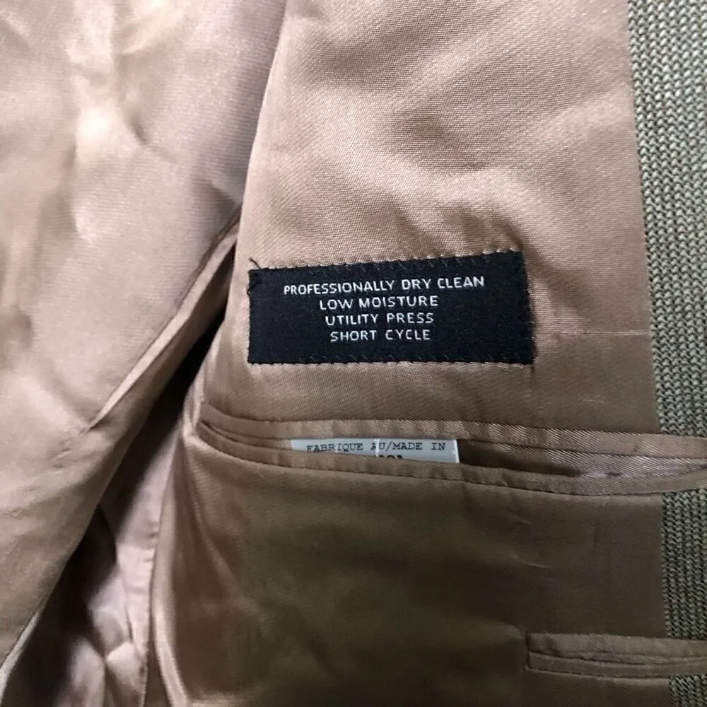 Jos. A. Bank Mens Executive Sportcoat 43R Taupe 100% Loro Piana Wool Travel